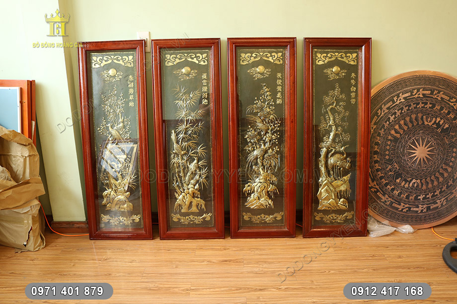 tranh tứ qu&yacute; đồng hun 1m2
